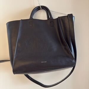 Matt & Nat Black Structured Vegan Leather Tote with Removable Strap